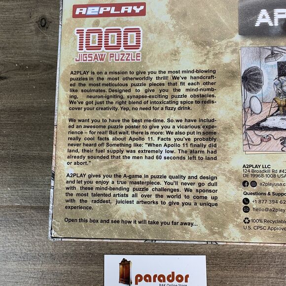 Astronaut Puzzle for Adults 1000 Piece, Apollo 11 Jigsaw Puzzles by A2Play - Picture 5 of 9